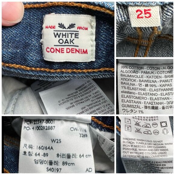Levi's White Oak Cone Denim Button-Fly Jean Shorts 25 🔸Rare Blank Tab🔸 - Picture 4 of 10